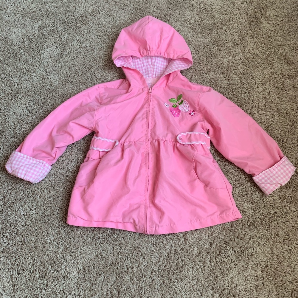 Kids Headquarters Pink Jacket Strawberries 3T